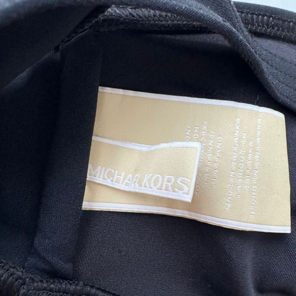 Michael Kors Gold Black Halter Chain Link Swim Bandeau Top Size 8 Medium Preppy - Picture 8 of 9